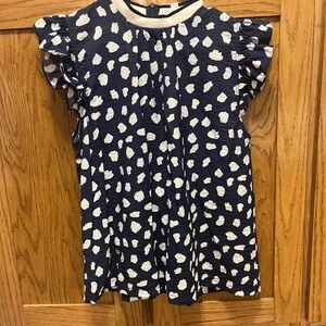 THML Navy Blouse with White Pattern